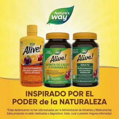 Alive!® Calcio + Vitamina D3 (60 gomitas), Nature's Way