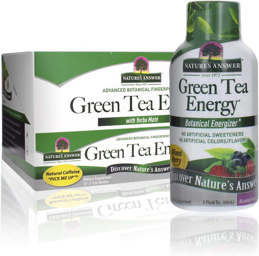 OFERTA 30% Shot Energetico de Te Verde (2 Oz / 60 ml), Nature's Answer
