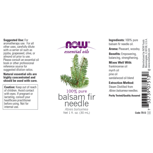 Aceite de abeto de aguja bálsamo (1 fl. oz) / Balsam Fir Needle Oil