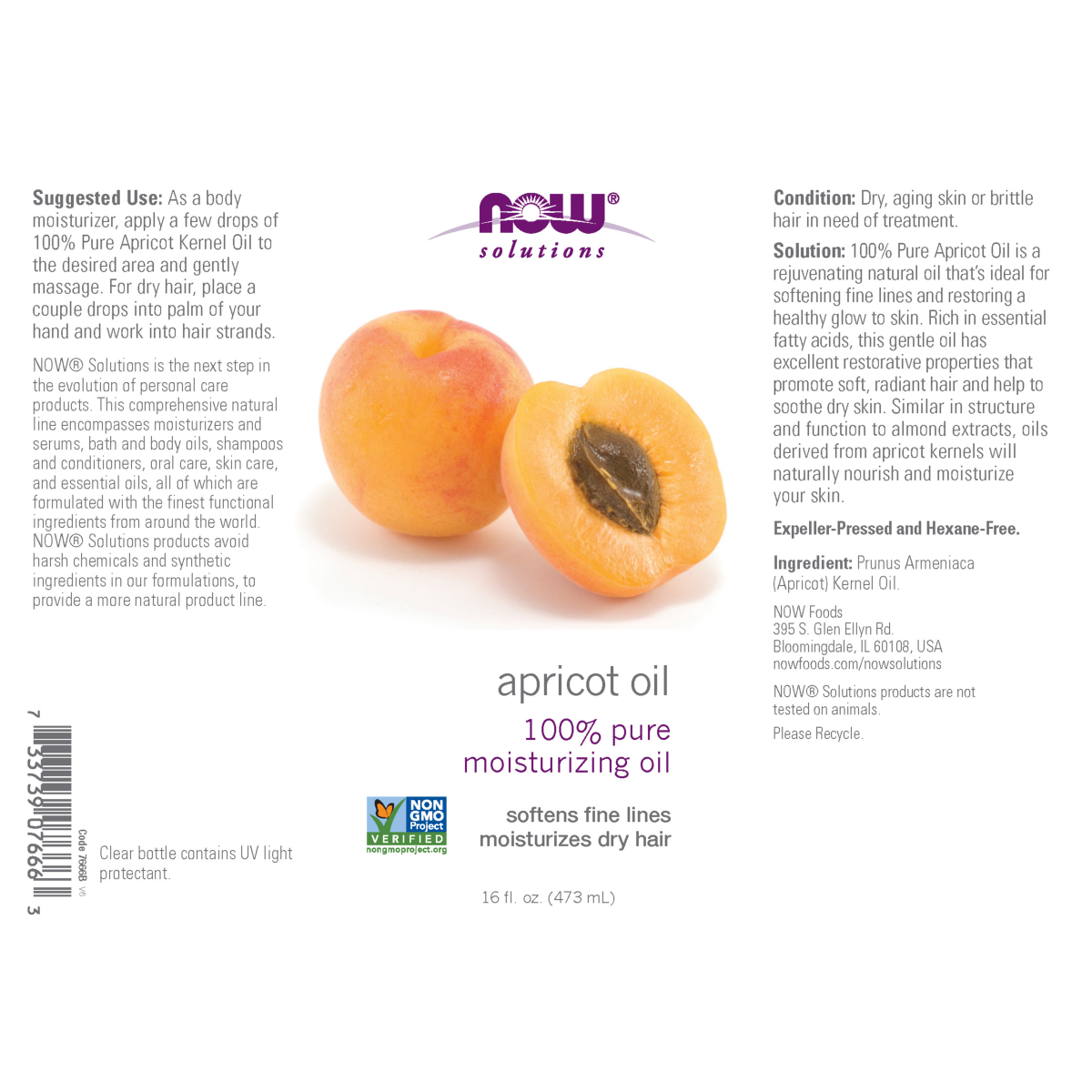 Aceite de Semilla de Albaricoque 473ml. / Apricot Kernel Oil (16fl oz)