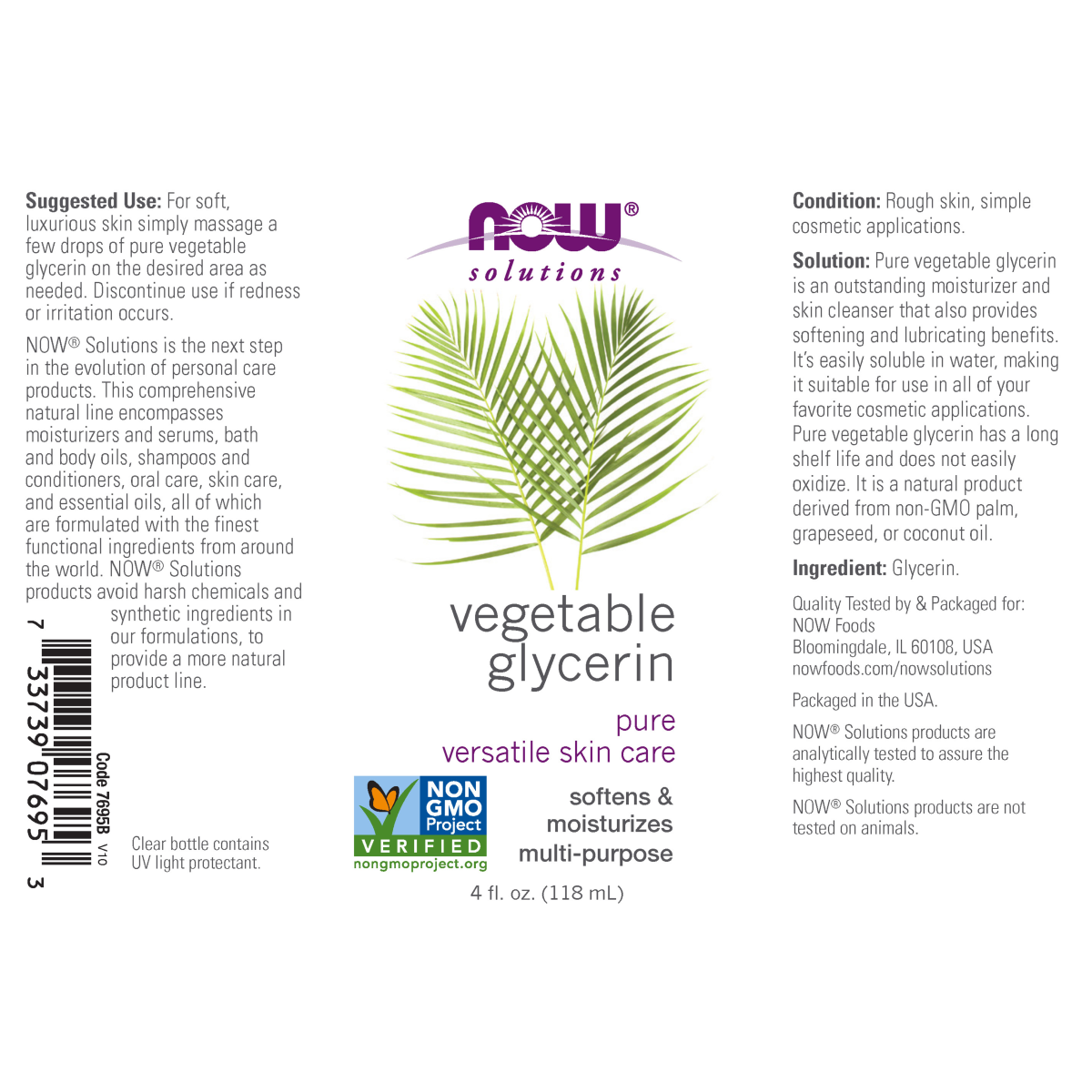 Glicerina vegetal (4 fl. onz)/ Vegetable Glycerin