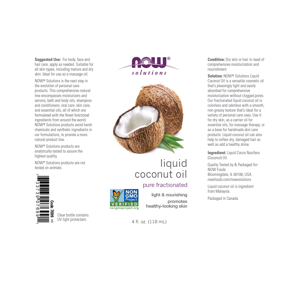 Aceite de coco líquido (4 oz /118ml)/ Liquid Coconut Oil