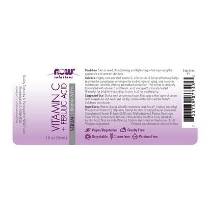 Suero Reafirmante y Aclarante de Vitamina C (30ml)/ Vitamin C + Ferulic Acid Serum