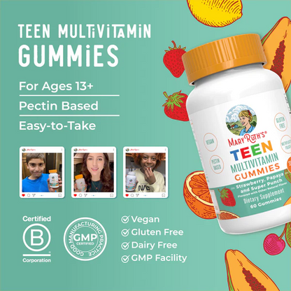 Gomitas multivitamínicas para adolescentes (60 gomitas) / Teen Multivitamin Gummies, Strawberry Papaya & Super Punch, (60 ct)