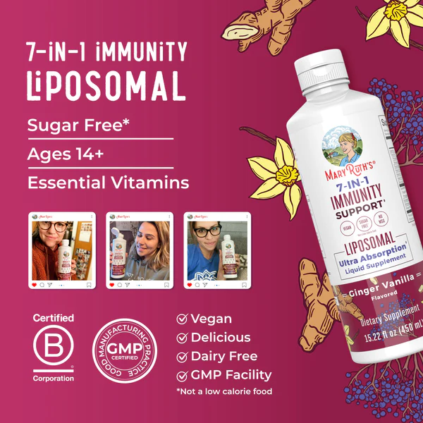 Liposomal de soporte de inmunidad 7 en 1 (450ml)  / 7-in-1 Immunity Support Liposomal (15.22oz)