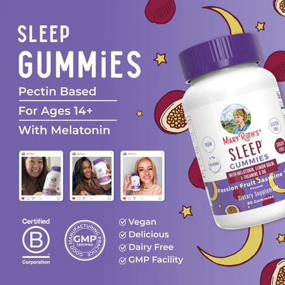 Gomitas de melatonina para dormir Adultos (60gomitas) / Adult Sleep Gummies, Passion Fruit, (60ct)