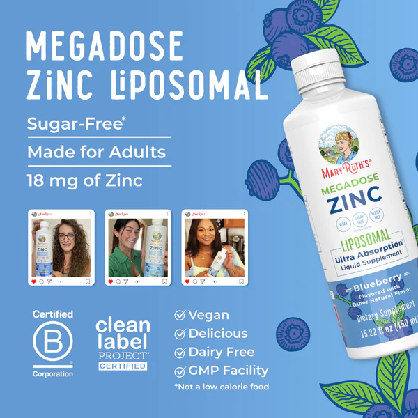 Zinc Liposomal Megadosis 426 ml / Zinc Liposomal, Blueberry, (15.22oz)