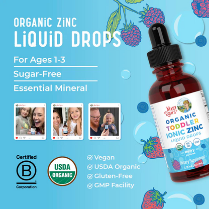 Zinc iónico orgánico liquido para niños pequeños (60ml) / Toddler Zinc Drops, Unflavored, Org, (2oz)