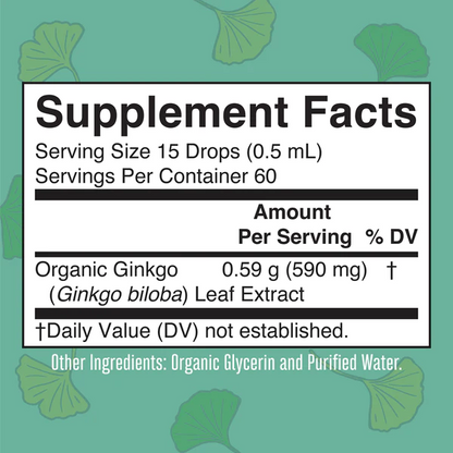 CC Extracto de Ginkgo Organico, Liquido (1 fl oz/30ml), Mary Ruth´s
