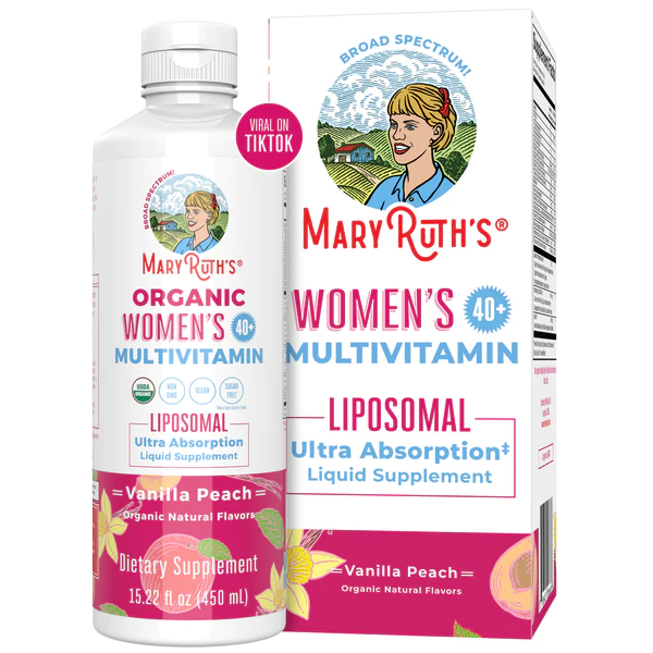 Multivitamínico Liposomal para Mujer 40+ , Vainilla Melocotón, (15.22 oz/450ml), Mary Ruth´s