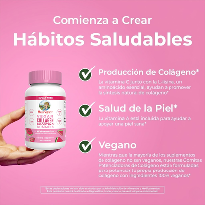 Gomitas potenciadoras de colágeno/ Collagen Boosting Gummies, Watermelon, 90 ct