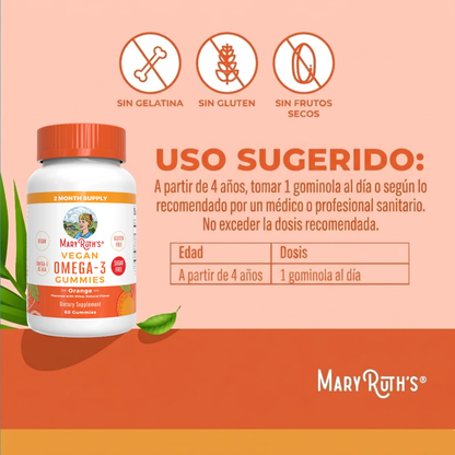 Omega-3 en Gominolas Veganas (60 gomitas), Mary Ruth´s