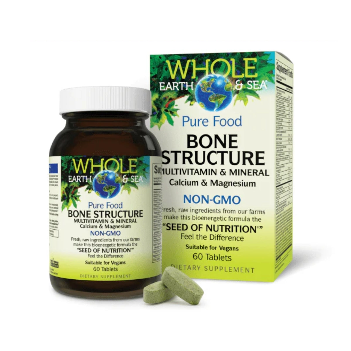 Whole Earth & Sea® Multivitaminico & Mineral para la Estructura Osea 60 tab, Natural Factors