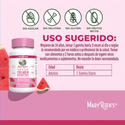 Gomitas potenciadoras de colágeno/ Collagen Boosting Gummies, Watermelon, 90 ct