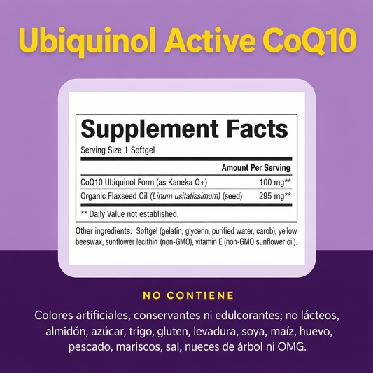 Ubiquinol Activo CoQ10 100 mg 30 sg, Natural Factors
