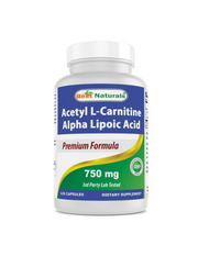 Acetil L-carnitina y Ácido Alfa Lipoico 750 mg (120 caps),Best Naturals