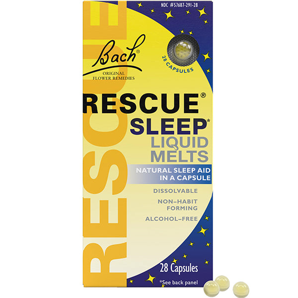 Nelson | Bach, Remedios florales originales, Rescue Sleep Liquid Melts, 28 cápsulas