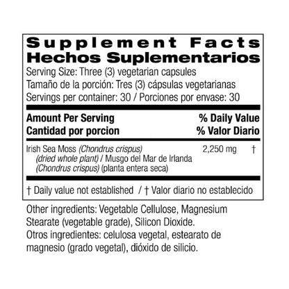 Musgo Marino Irlandés 2,250 Mg (90 Capsulas), Bio Nutrition