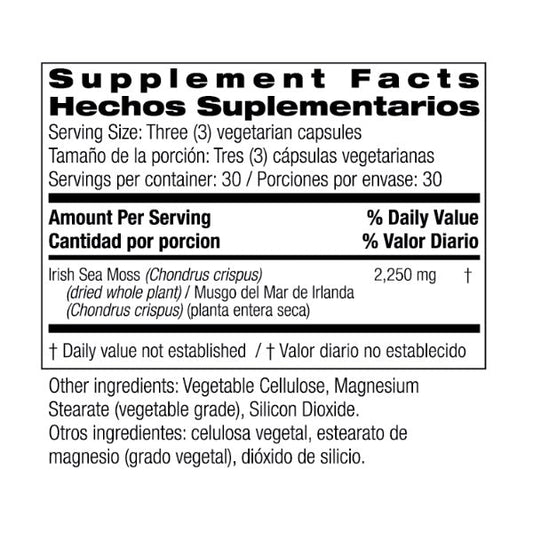 Musgo Marino Irlandés 2,250 Mg (90 Capsulas), Bio Nutrition
