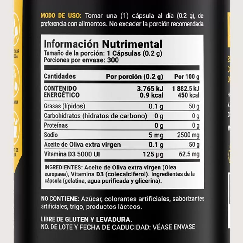 Vitamina D3 5000 UI (300 caps), Blife