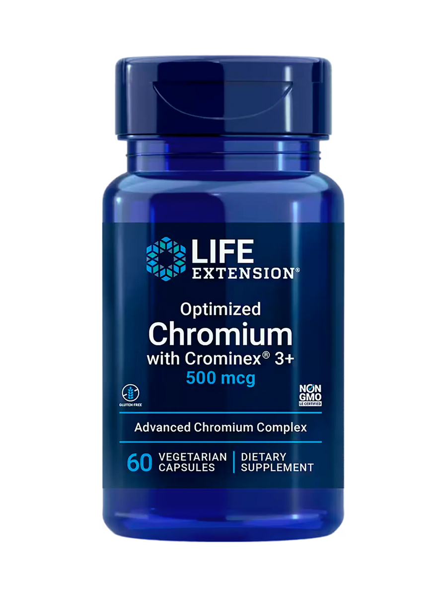 Cromo optimizado con Crominex® 3+ 500 mcg, 60 (vcaps) / Optimized Chromium with Crominex® 3  500 mcg, (60 vcaps)