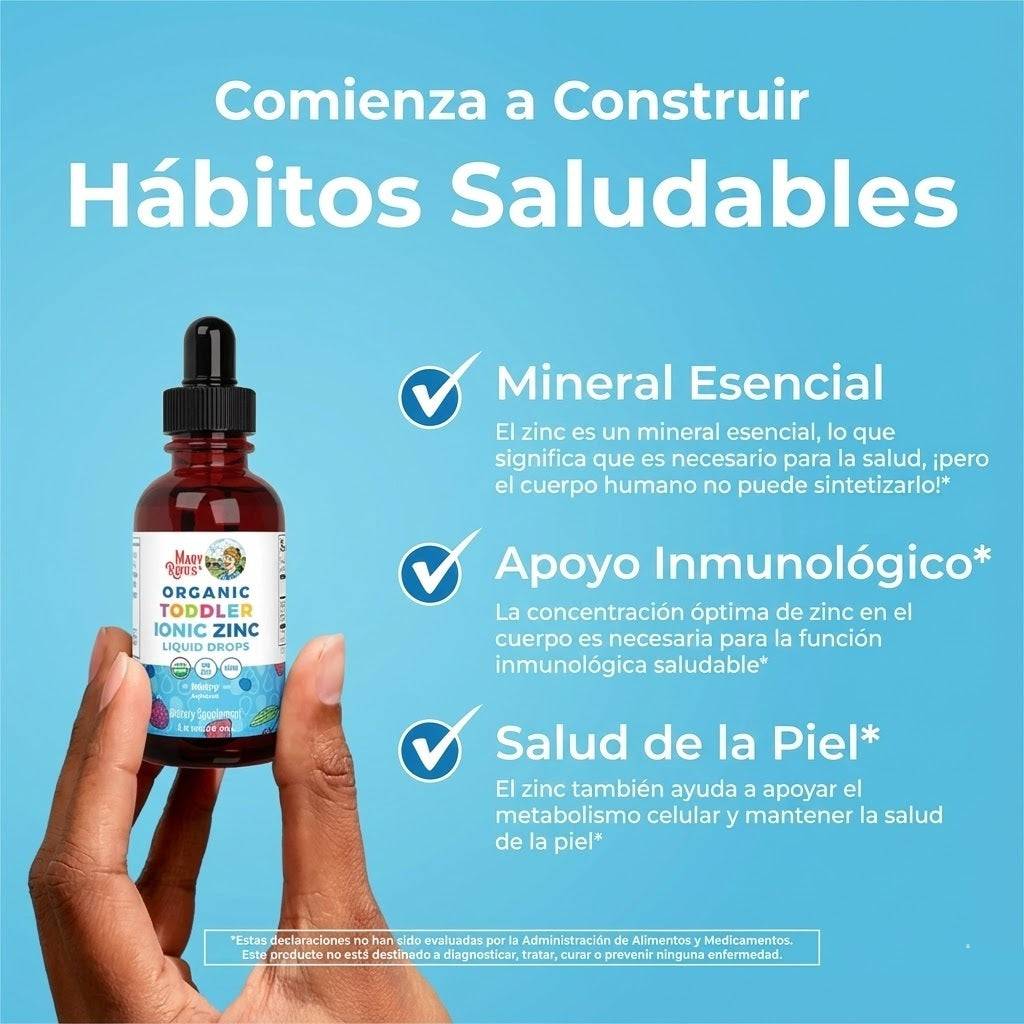 Zinc iónico orgánico liquido para niños pequeños (60ml) / Toddler Zinc Drops, Unflavored, Org, (2oz)