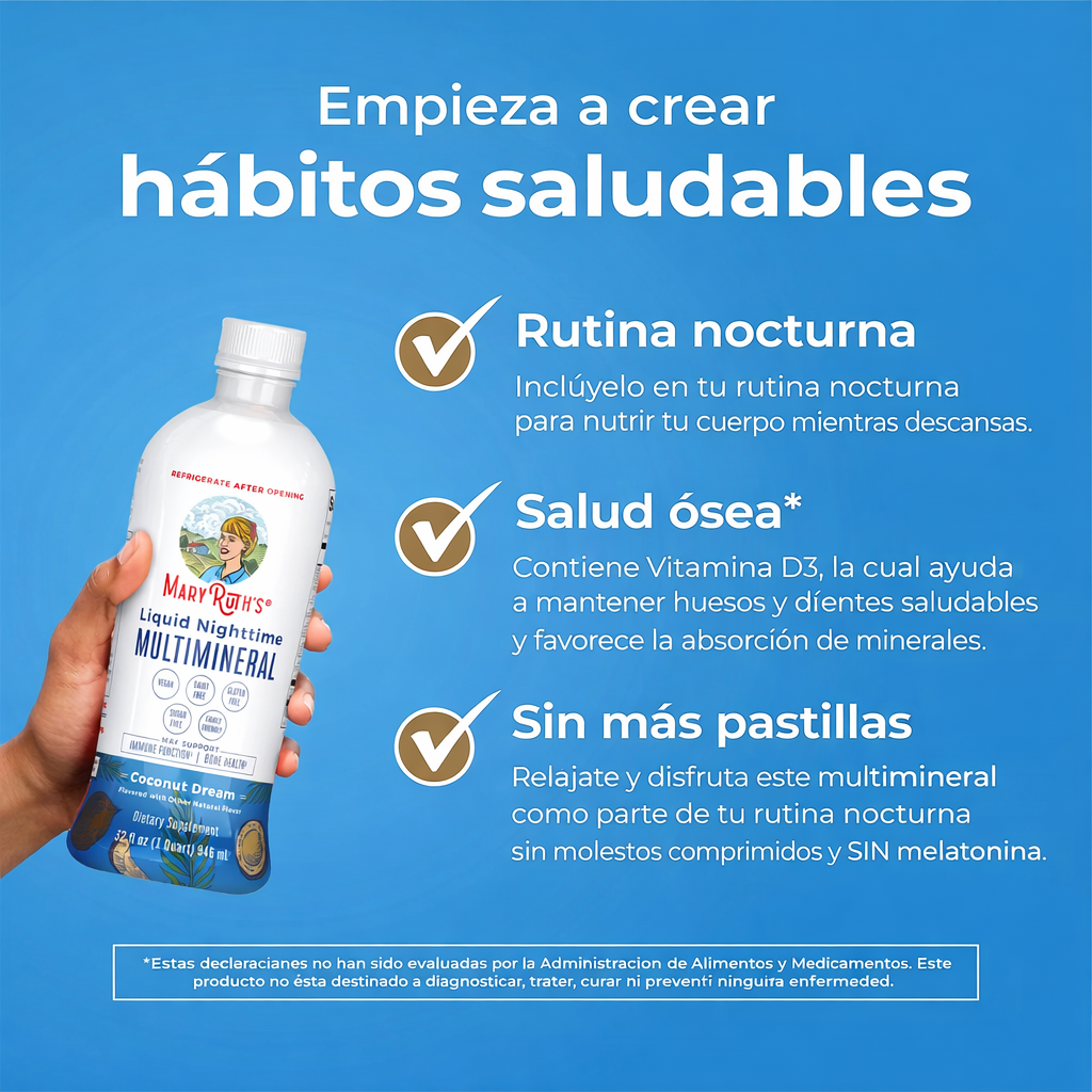 Multimineral Líquido Nocturno (946ml) / Nighttime Multimineral Liquid, Coconut, (32oz)