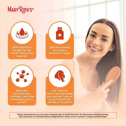 Multivitamínico Matutino + Crecimiento del Cabello (30 oz), Mary Ruth´s