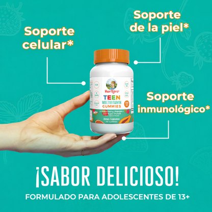 Gomitas multivitamínicas para adolescentes (60 gomitas) / Teen Multivitamin Gummies, Strawberry Papaya & Super Punch, (60 ct)