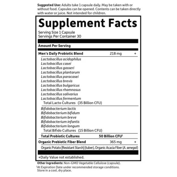 CC Multivitaminico para Hombres para Digestion + Sistema Inmune (30 veg caps), Garden of Life