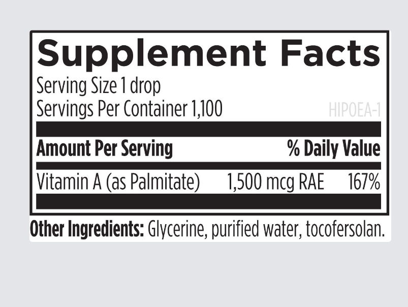 Hi-Po Emulsi-A™ (1 fl oz /30 ml) Vitamina A 1500mcg, Designs for Health