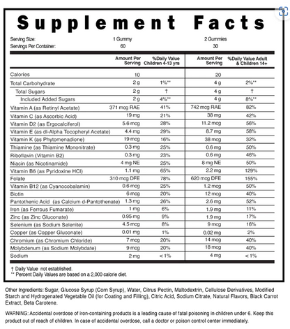 Better Bears Kids Mega Multivitamínico (60 gomitas)/ Better Bears Kids Mega Multivitamin Gummies