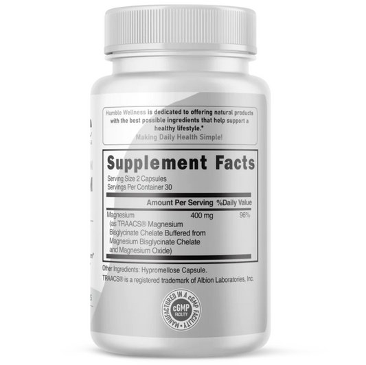 Glicinato de Magnesio de Alta Absorción 400mg(60 caps)/ High Absorption Magnesium Glycinate
