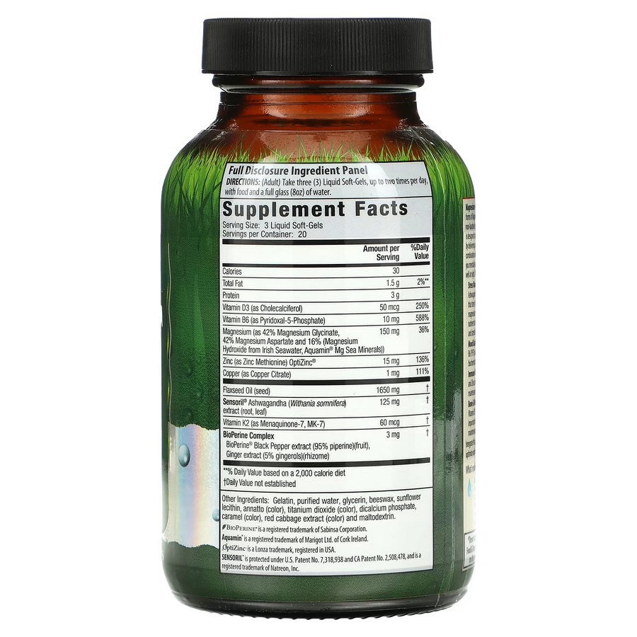 Magnesium + Ashwagandha (60 softgels) ,Irwin Naturals