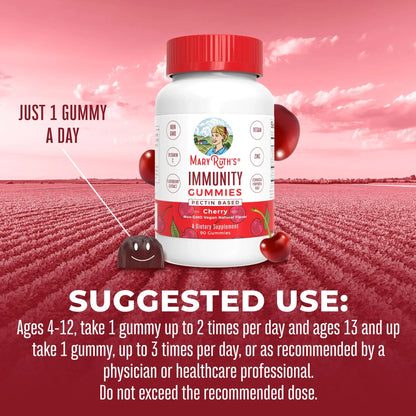 Inmunidad Gomitas, cereza 90gomitas / Immunity Gummies, Cherry, 90 ct