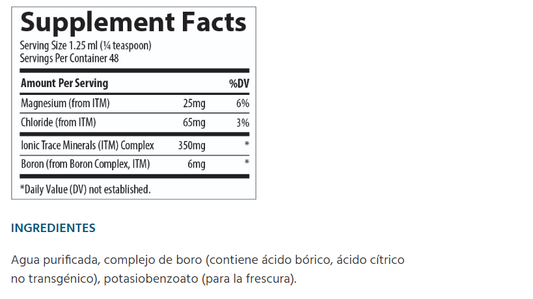Boro iónico 6mg (59ml) / Boron Ionico Liquido 6 mg (2oz)