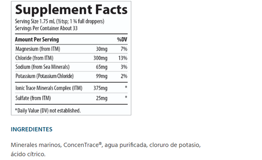Potasio iónico 99mg (59ml)/ Liquid Ionic Potassium 99 mg(2oz)