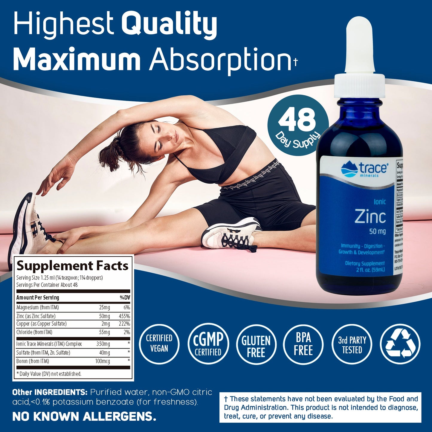 Zinc iónico 500MG / Ionic Zinc 50MG (2 fl oz)