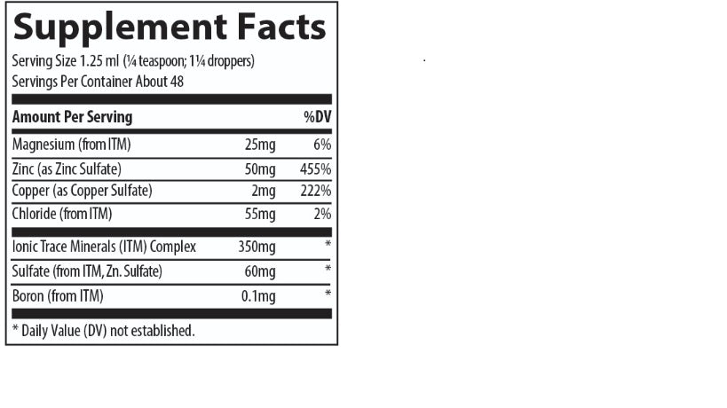 Zinc iónico 500MG / Ionic Zinc 50MG (2 fl oz)