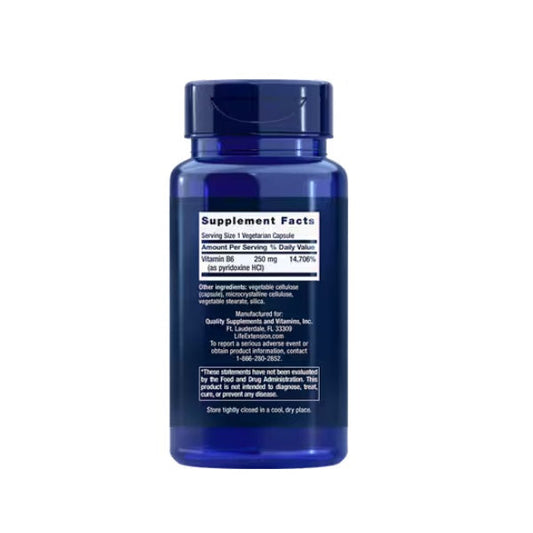 Vitamina B6 250 mg, 100 cápsulas  , Life Extension