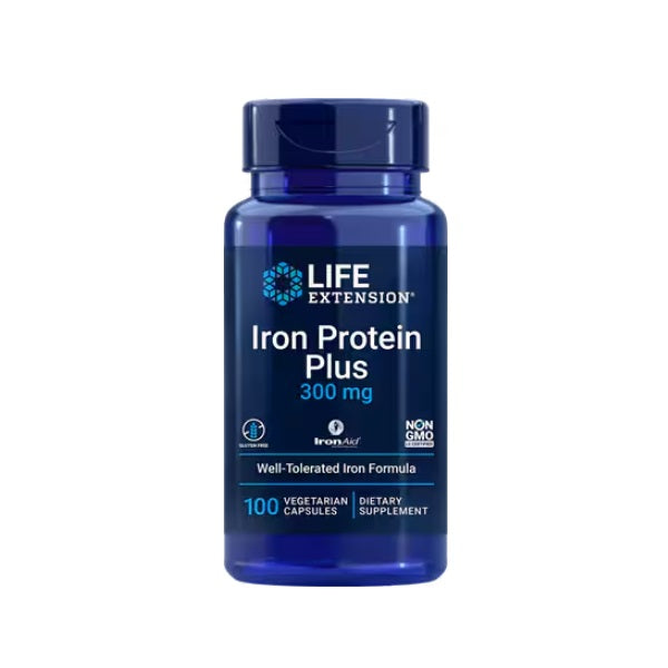 Proteína de hierro plus 300 mg, (100 cápsulas vegetarianas) , Life Extension