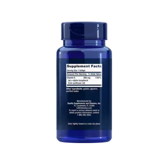 Súper vitamina E 268 mg (400 UI), 90 cápsulas blandas ,Life Extension