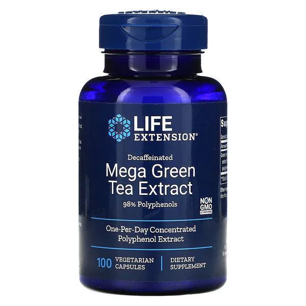 Extracto de té verde mega descafeinado (100 vcaps) / Decaffeinated Mega Green Tea Extract (100 vcaps)
