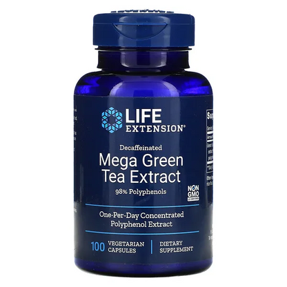 Extracto de té verde mega descafeinado (100 vcaps) / Decaffeinated Mega Green Tea Extract (100 vcaps)