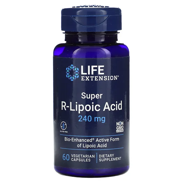 Ácido súper R-lipoico 240 mg (60vcaps) / Super R-Lipoic Acid 240 mg (60vcaps)