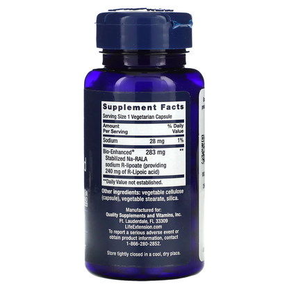 Ácido súper R-lipoico 240 mg (60vcaps) / Super R-Lipoic Acid 240 mg (60vcaps)