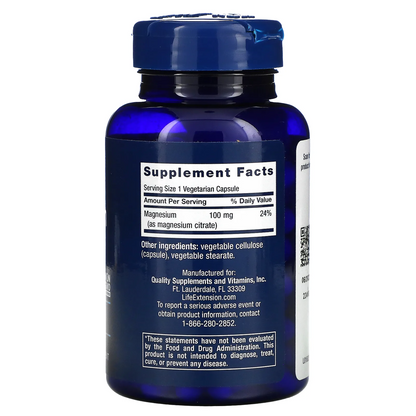 Magnesio (citrato) 100 mg, 100 vcaps /  Magnesium (Citrate) 100 mg, 100 vcaps