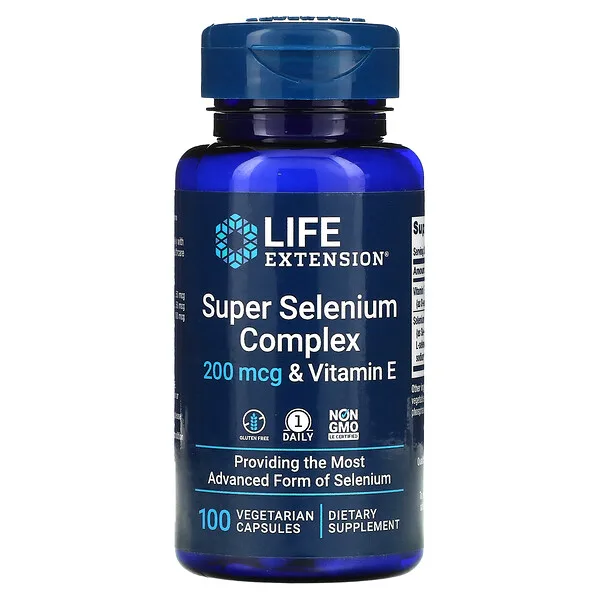 Super selenio y vitamina E, 200 mcg (100 vcaps) / Super Selenium Complex 200 mcg (100 vcaps)