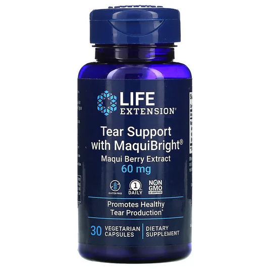 Bayas de Maqui extracto con MaquiBright, soporte para lagrimeo de ojos 60 mg, (30 vcaps) / Tear Support with MaquiBright 60 mg, (30 vcaps)