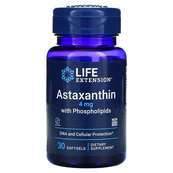 Astaxantina con Fosfolípidos 4 mg (30 capsulas blandas) / Astaxanthin with Phospholipids 4mg (30 softgels)
